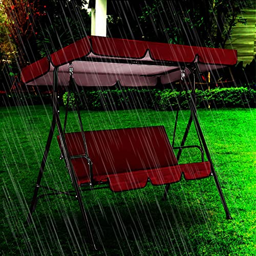 Outdoor Swing Canopy Cover, 2-Seater Canopy Swing Sets For Backyard, Replacement Swing Waterproof Top Cover Set For Patio/Lawn/Garden, Swing Canopy Cushion Sunscreen Uv Protection (No Steel Frame) #TOP5