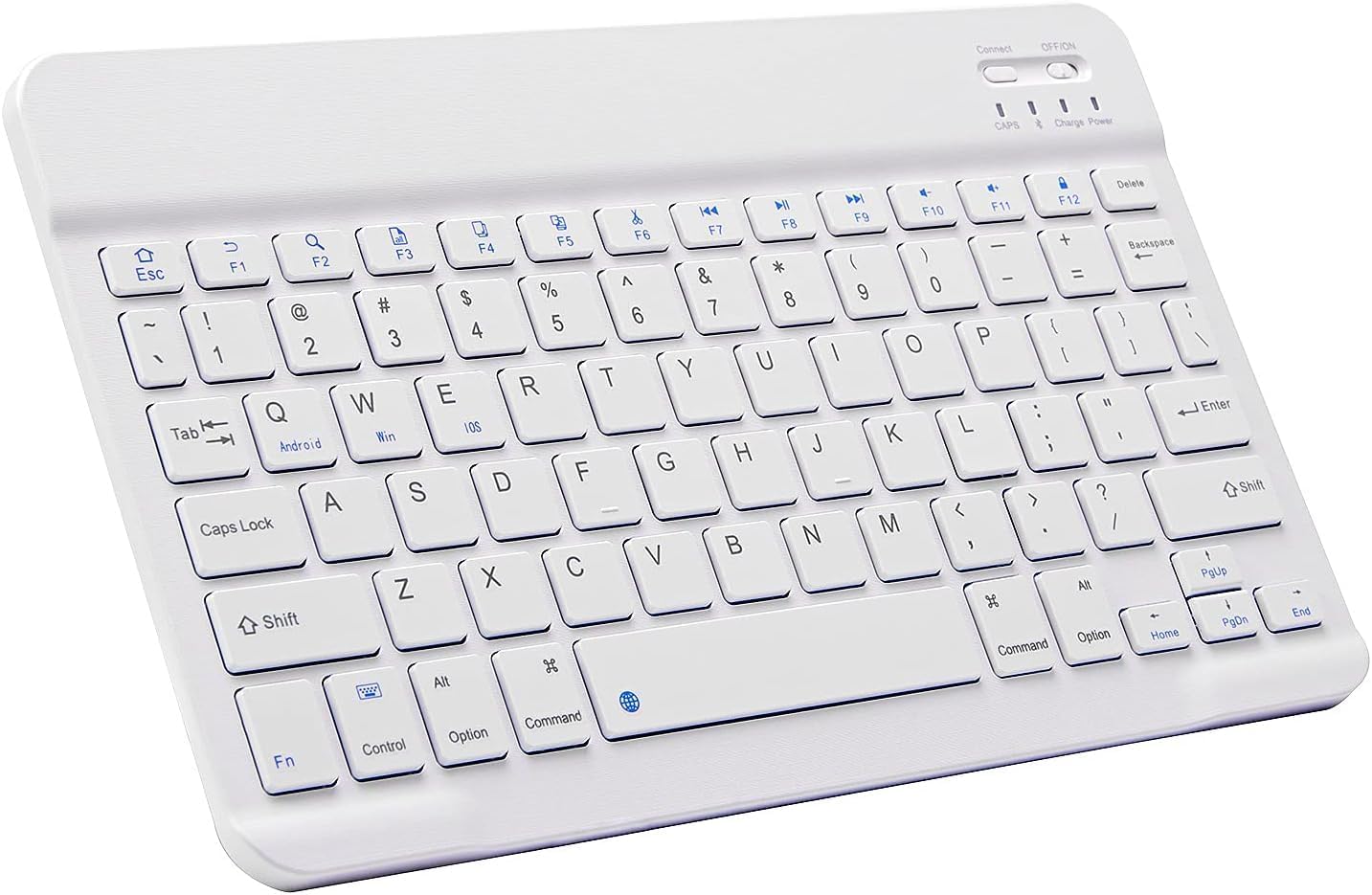 Bluetooth Keyboard for iPad 5th~10th gen, iPad Air (M2 2024, 5th/4th gen), iPad Pro 11-in, Wireless Keyboard for Samsung Galaxy Tablet, iPad mini Pro Air, USB-C Rechargeable 90 Days Battery, White