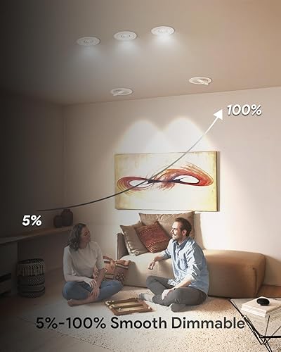 Miniatura 5 de Adetu luces LED empotradas de 4 pulgadas con estabilizador, iluminación empotrada direccional ajustable 360+90, 2700K3000K3500K4000K5000K