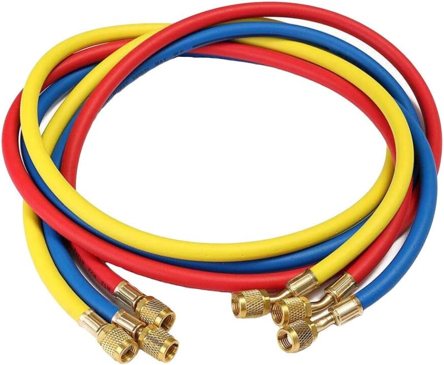 Digital Craft R22 Refrigerant Gas Charging Hose (Multicolour, Set of 3 Pieces)