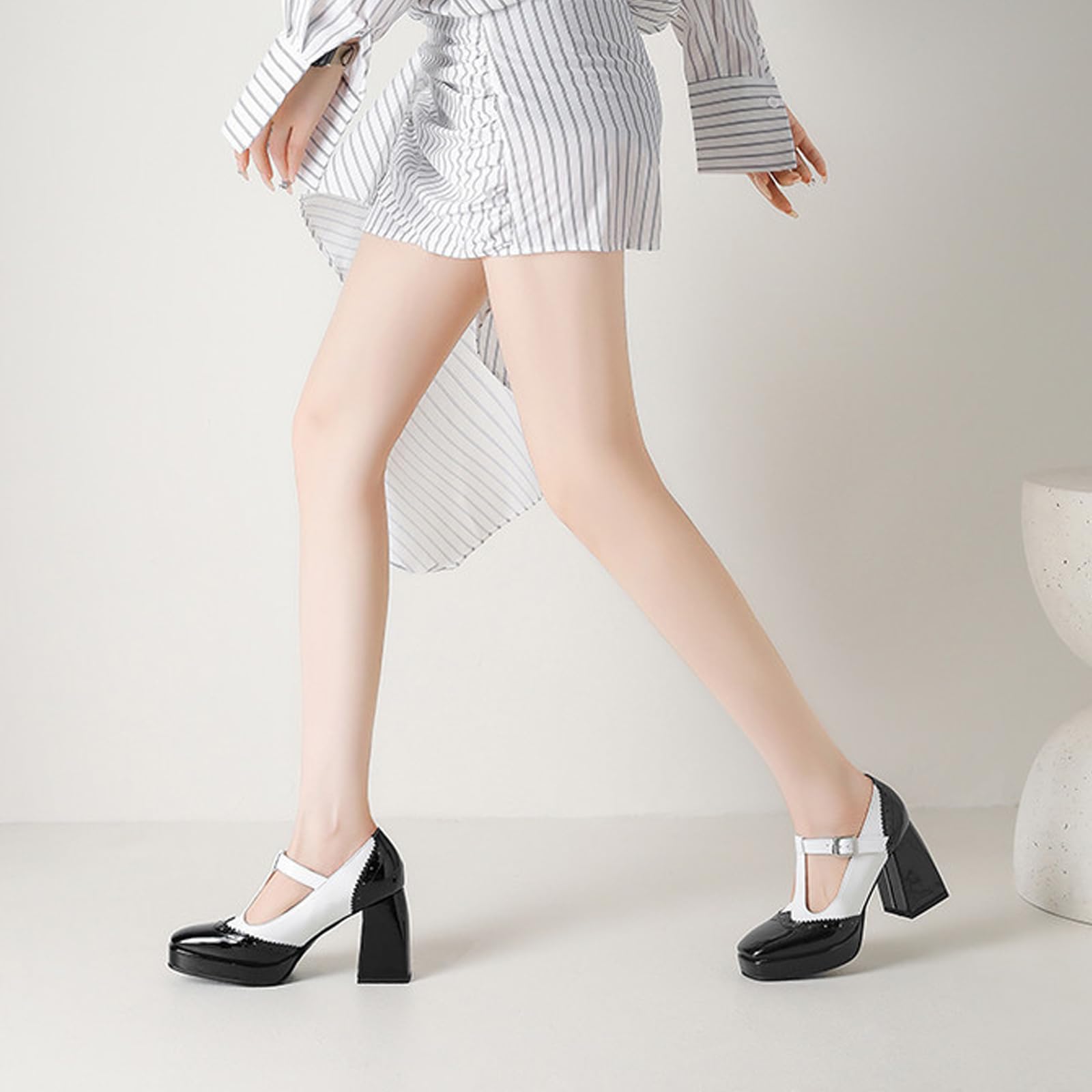Décolleté Mary Jane Dettagli A Contrasto Donna Feste Nightclub Scarpe
