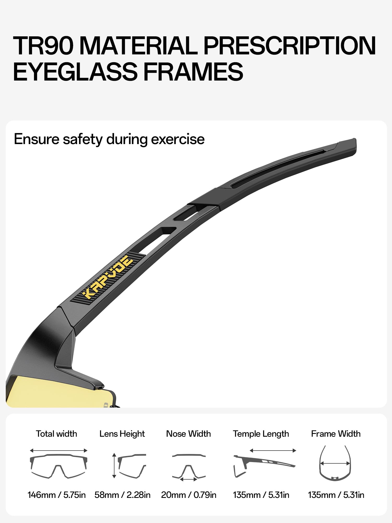 KAPVOE Lunette de Cyclisme Polarisées Homme Femme 1 lentille ou 4 lentilles interchangeables Tr90 Cyclisme Lunette VTT K9022