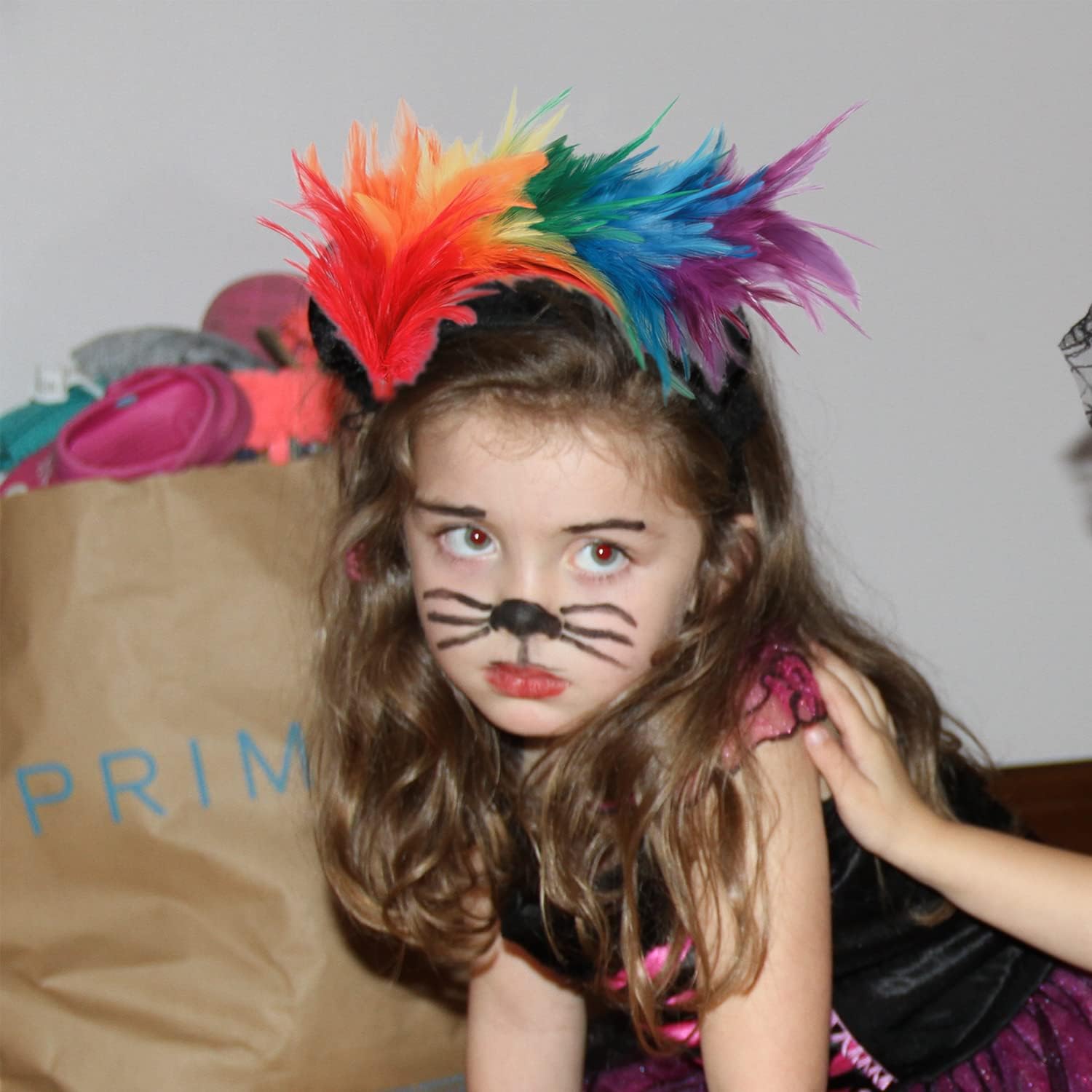 Feathers Headpiece Masquerade Fascinator Headband for Women Teen Girls Halloween Christmas Tea Party 20s 50s 80s Costume Headwear(Black) : Clothing, Shoes & Jewelry