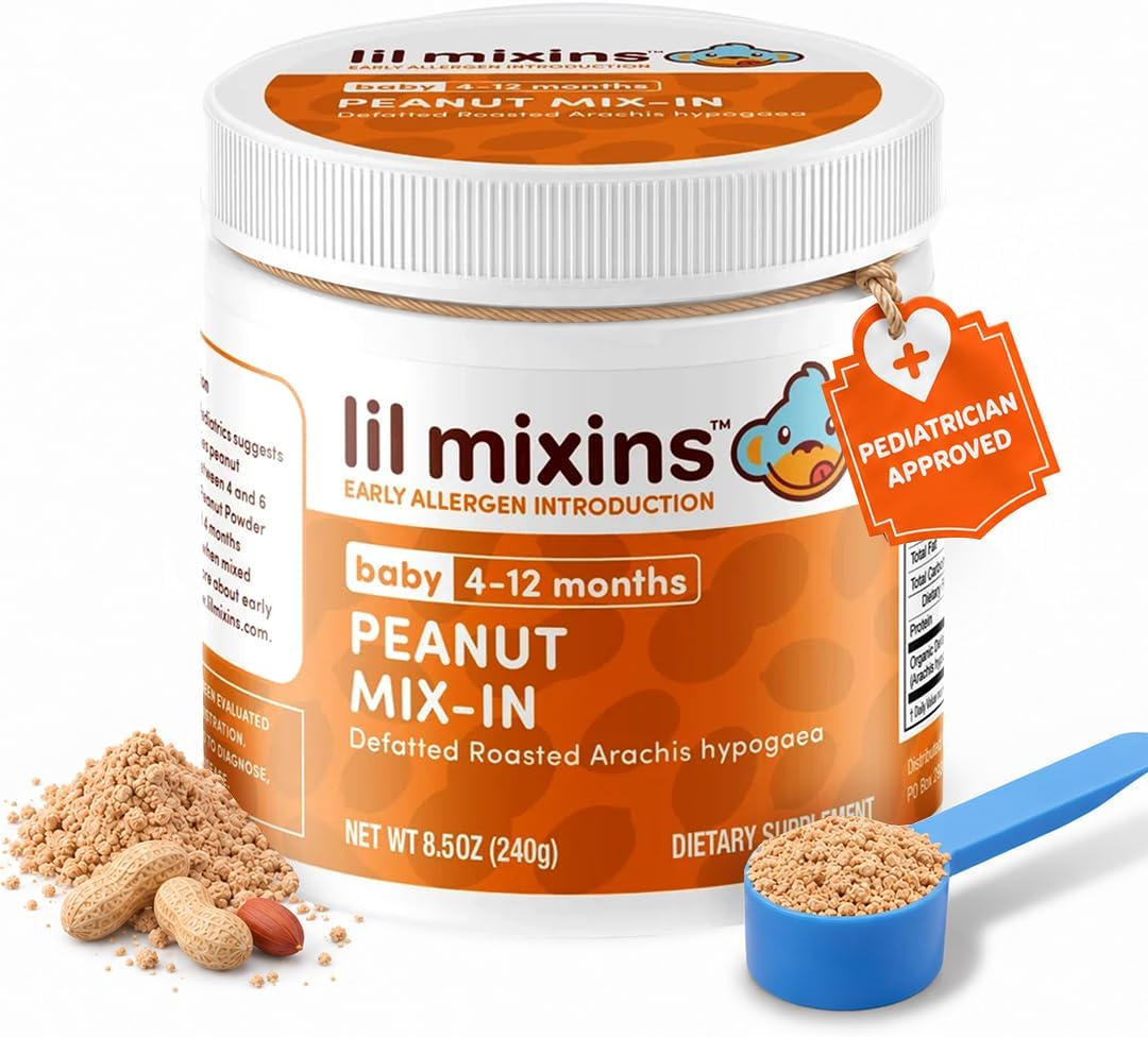 Lil Mixins Early Allergen Introduction Peanut Powder for Babies (8.5 oz)