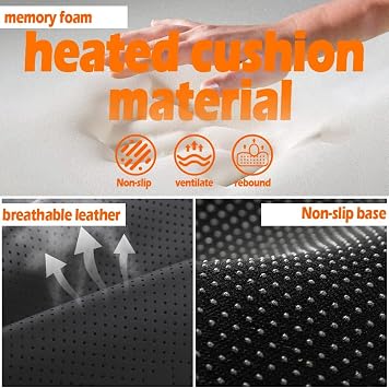 USB Heated Seat Cushion Battery Heated Outdoor Chair Cushion Heated Seat Pad for Camping Stadium Office Wheelchair or Home (Battery Not Included) (Black)