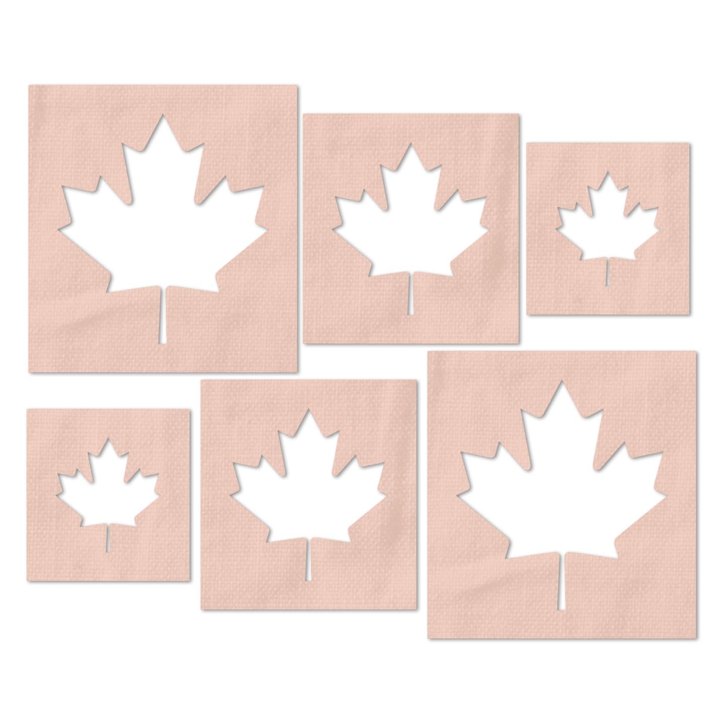 Stencil Stop Canada Maple Leaf Flag Stencil - Reusable for DIY Projects, Painting, Drawing, Crafts - 14 Mil Mylar Plastic (6 Pack (2", 3", and 4", 2