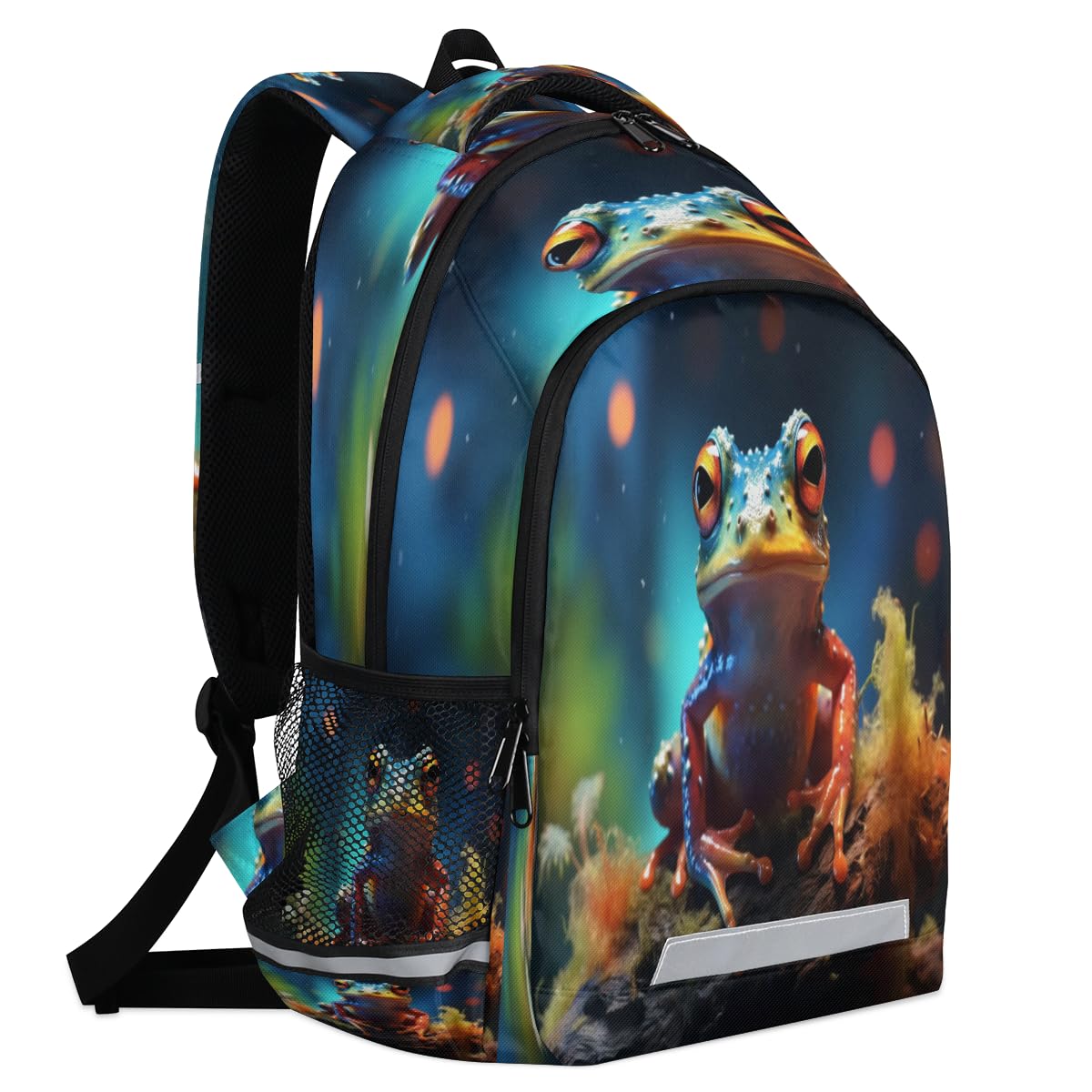 Frog Stump Backpack with Chest Strap Reflective Lightweight Travel Hiking Backpack for Men Women Waterproof Daypack Back Pack for Commute Camping