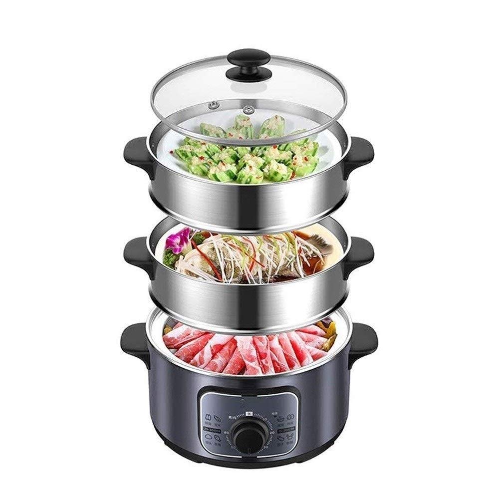 Cuit-vapeur et cuiseur à riz électrique PNAWLLCF 1300W en acier inoxydable avec minuterie