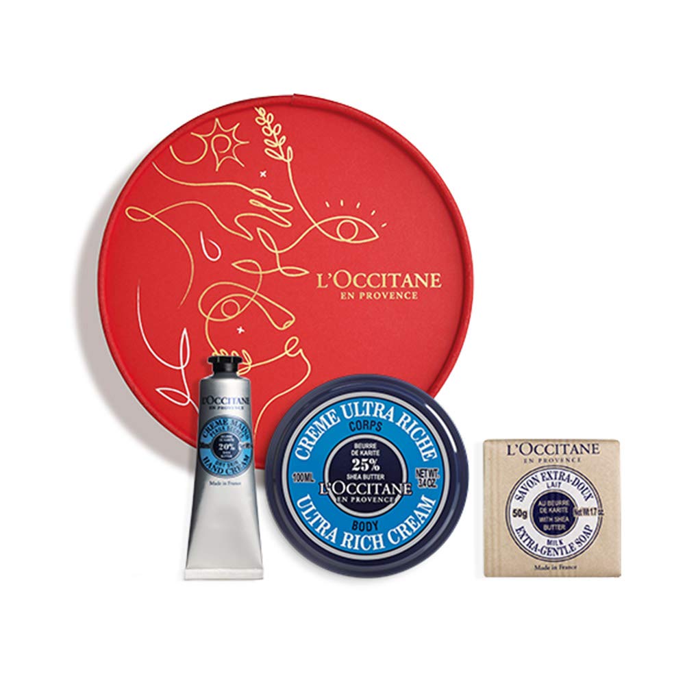 L'OCCITANE Shea Butter Collection 3 Piece Gift Set| Shea Butter Moisturiser| Luxury Hand Cream| Luxury Soap