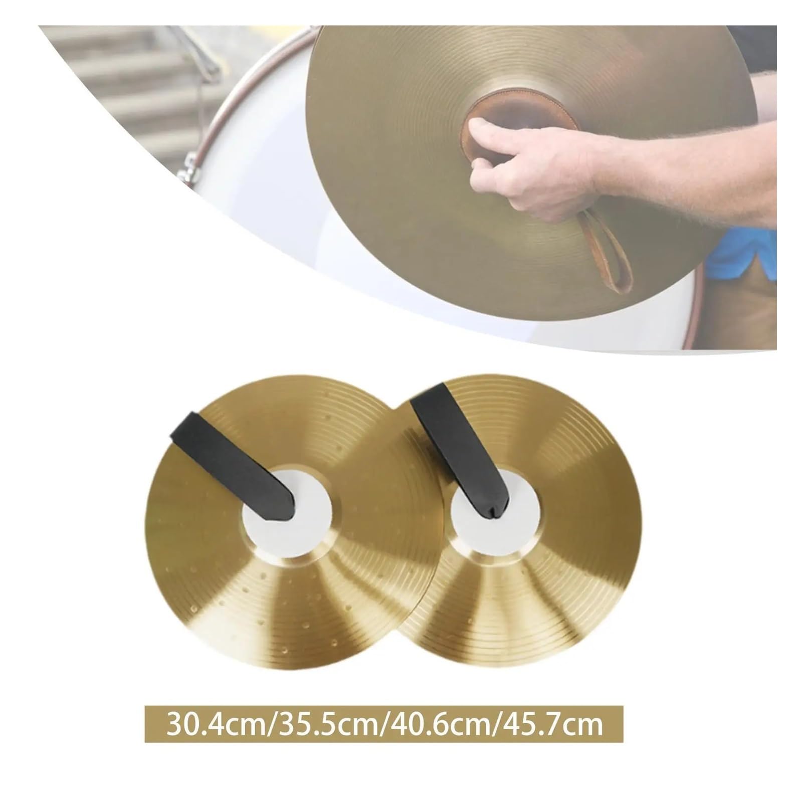 Cimbali a Mano Crash Cymbal Drum Piatti portatili robusti Strumenti a percussione for spettacoli teatrali Festival musicali Concerti