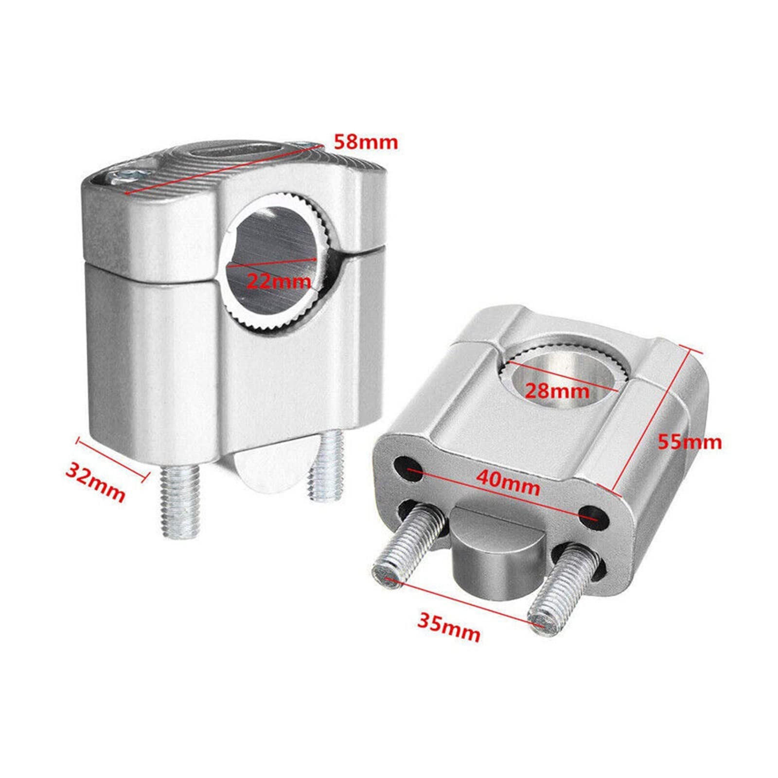 Risers De Guidon Moto Universels 7/8'' (22mm) En Alliage Aluminium - Rehausse Guidon 30mm - Galvanoplastie Ou Noir - Compatible Kawasaki, Yamaha, Honda, Suzuki, Ducati, Victory