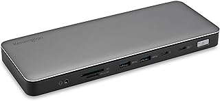 Kensington K34111EU - Adaptador AD2010T4 multiporta Thunderbolt 4, monitor duplo 8K/4K, leitor de cartões micro SD, 96W, 2x HDMI, Ethernet, USB-C 3.2 e 4x USB-A