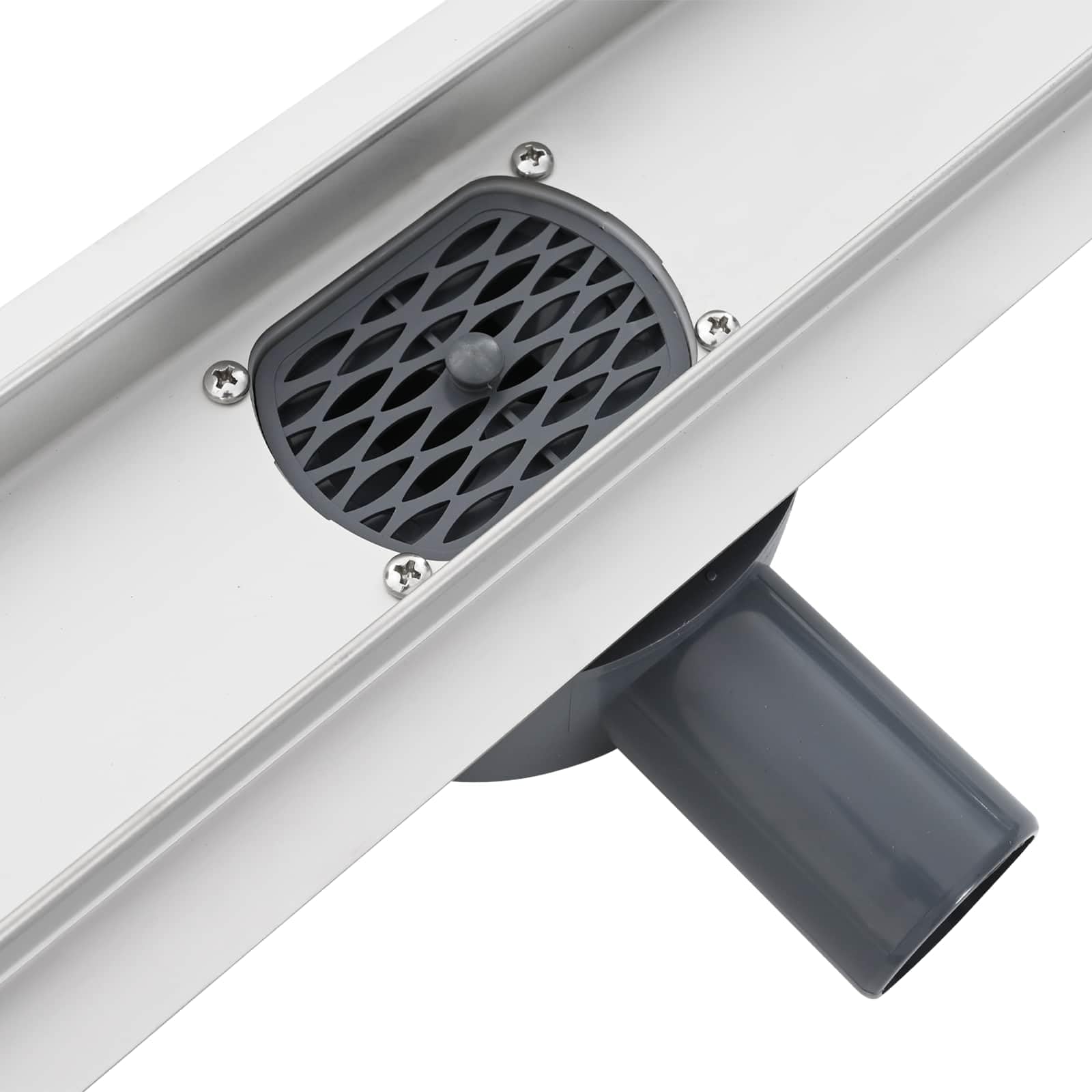 Edelstahl Duschrinne 100 cm, Bodenablauf mit 360° Siphon, Duschablauf für Badezimmer, höhenverstellbar inkl. Ablaufhaken und Dichtvlies