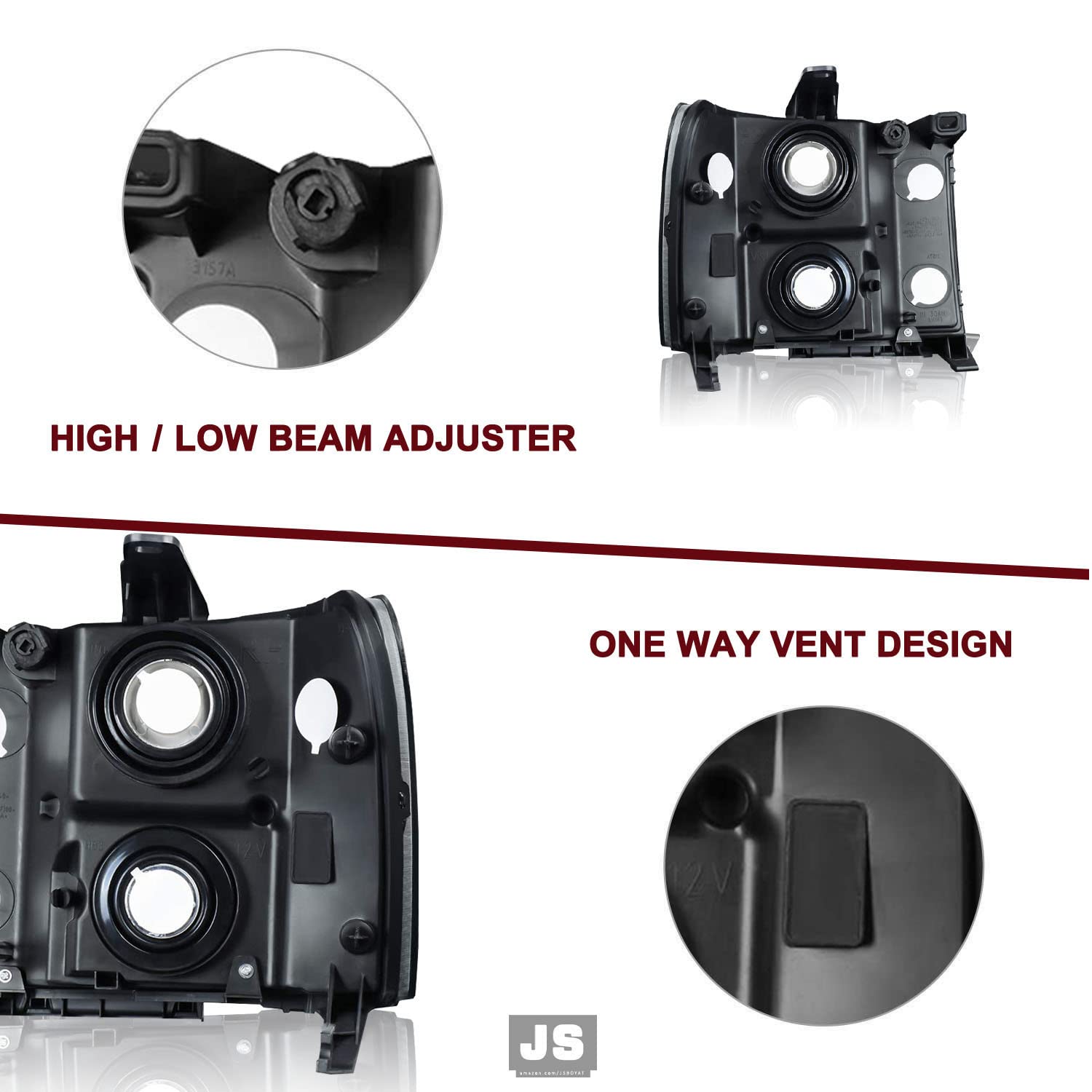 Cosas Gratis Faros Delanteros Para GMC Sierra 1500/2500HD/3500HD 2007-2013 - 2 Piezas Con Lentes Transparentes Repuesto Faros GMC 1500 2500HD 3500HD