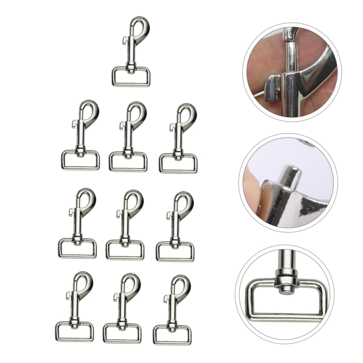 HANABASS 10pcs Pet Buckle Heavy Duty Hitch Pet Leash Bolt Snap Swivel Eye Bolt Snap Pet Swivel Eye Hook Puppy Swivel Hook Swivel Snap Hooks Heavy Duty Hook Pet Snap Clip Silver Zinc Alloy