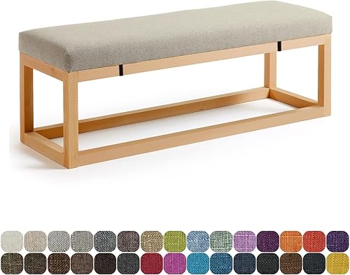 Cojín de banco para muebles de interior de 59.1 x 13.8 x 2 pulgadas, cojín de asiento de ventana de patio, sofá de jardín al aire libre, sofá,