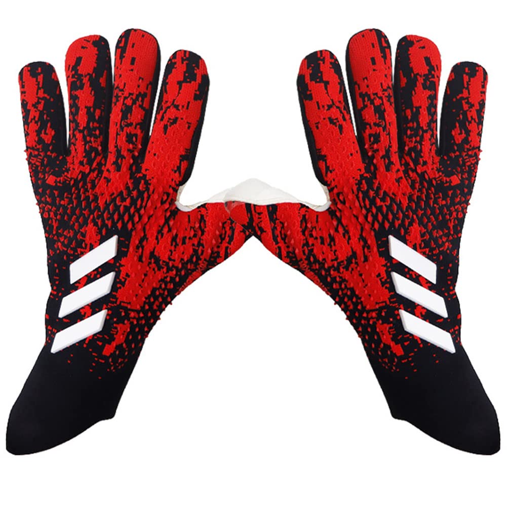 Guanti da calcio per bambini, presa forte in lattice da uomo professionale per guanti da portiere da portiere da calcio, guanti da allenamento con doppia protezione per il polso