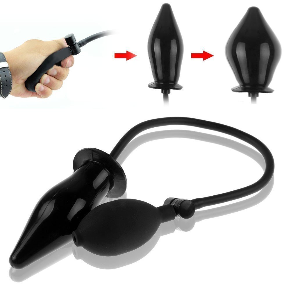 QingJ Inflatable Plug Anales Set Pump with Push Release Button Backyard Pulled Bead Pneumatic Inflating Plug Anales Stimulate massger
