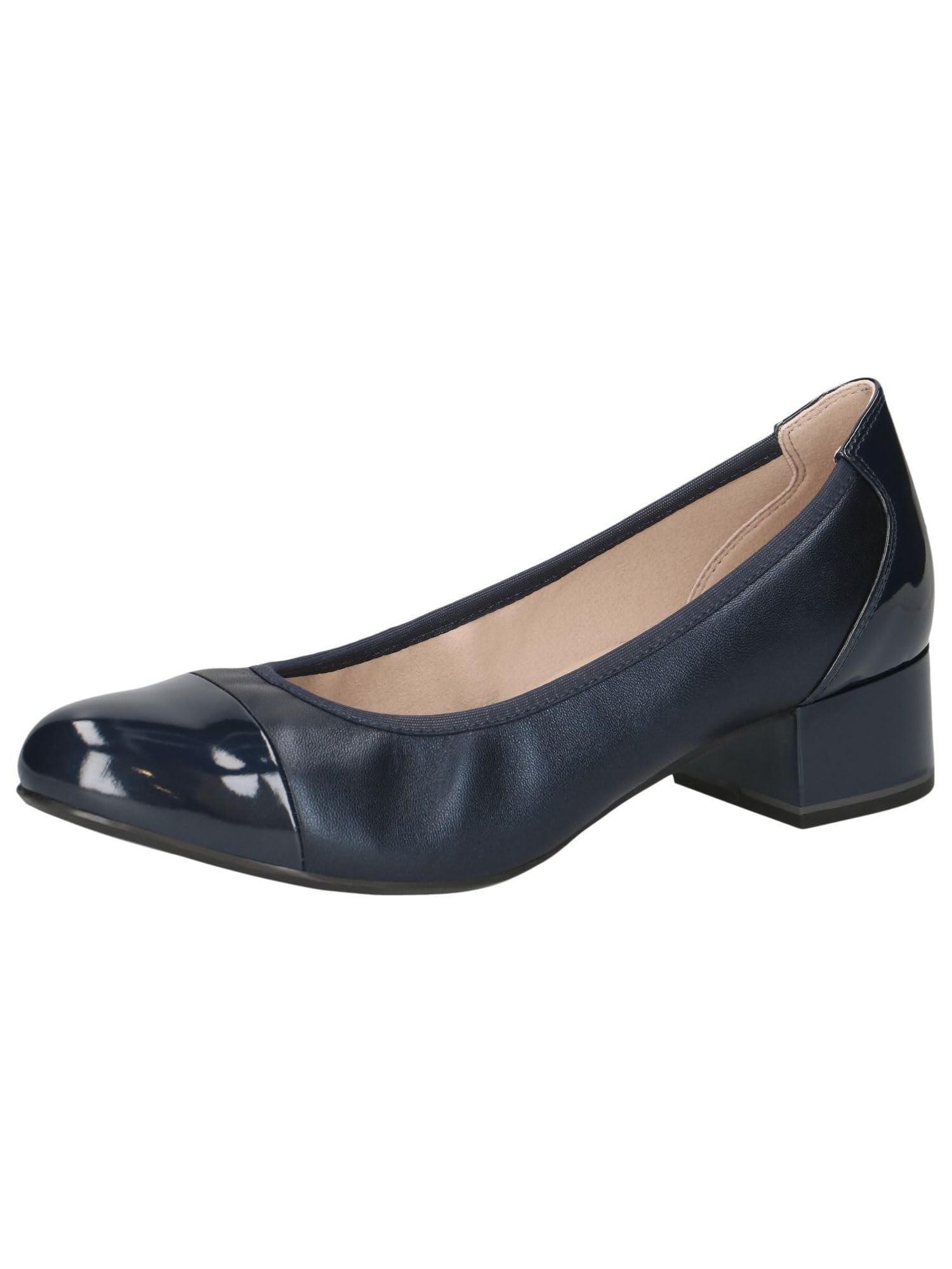 CAPRICE Comfort Women Pumps Low Heel Elegant, Blue (Ocean Comb), 7 UK