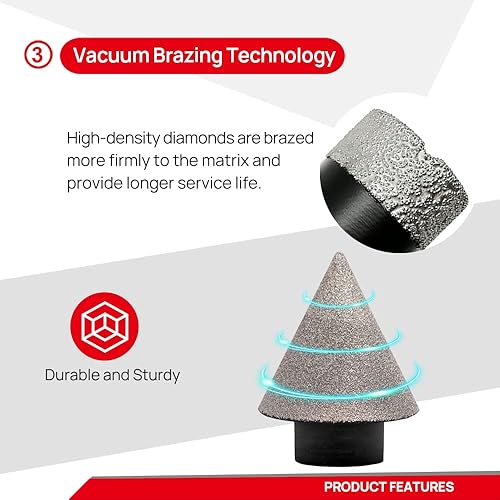 Miniatura 5 de DT-DIATOOL Juego de brocas con núcleo de diamante, sierra de agujero para azulejos de 68101925322.008 in con broca de bisel de diamante de 1-38