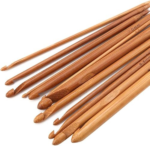 Miniatura 6 de Juego de ganchos de ganchillo afganos tunecinos con cable de plástico, agujas de tejer de ganchillo de bambú para uso principiante o profesional