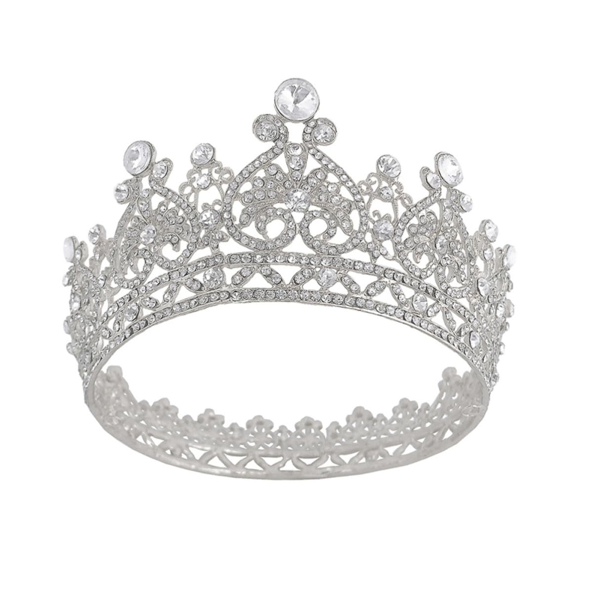 Diadema corona de plata fina para regalo de quinceañera, damas de honor y novias 8