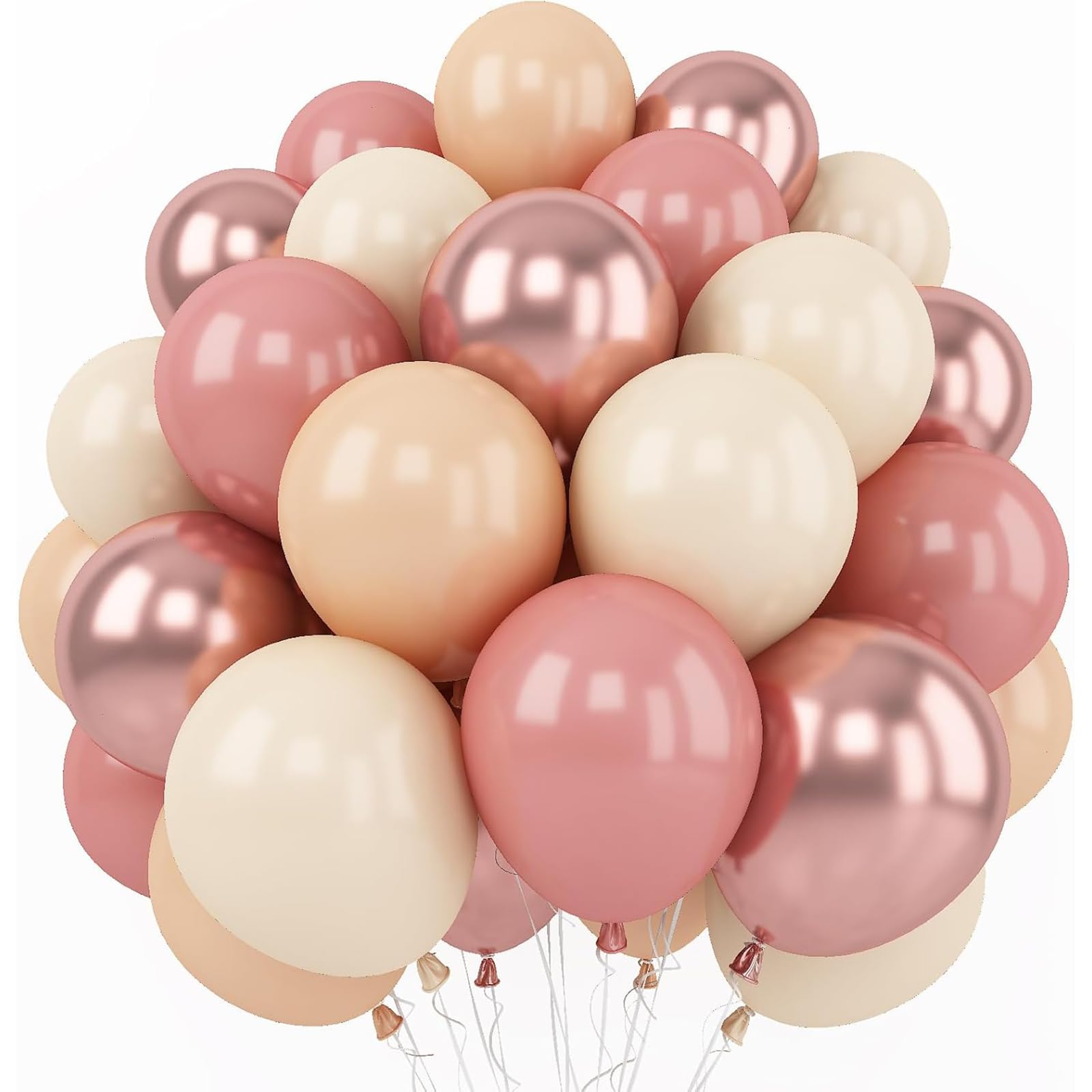 Dusty Rose Beige Rose Gold Balloons, 100pcs 12 Inch Latex Balloons, Perfect for Boho Wedding, Baby Shower, Bridal Shower, Bachelorette, Birthday, Graduation & Neutral Blush Party Decorations — image 1