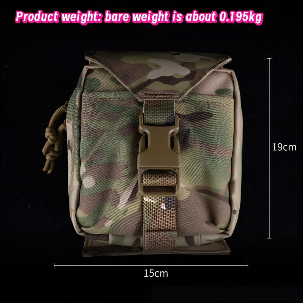 クイック展開救急キット、アウトドアMOLLEタクティカルアクセサリーバッグ、15x19cm軽量ユーティリティポーチ（0.195kg）