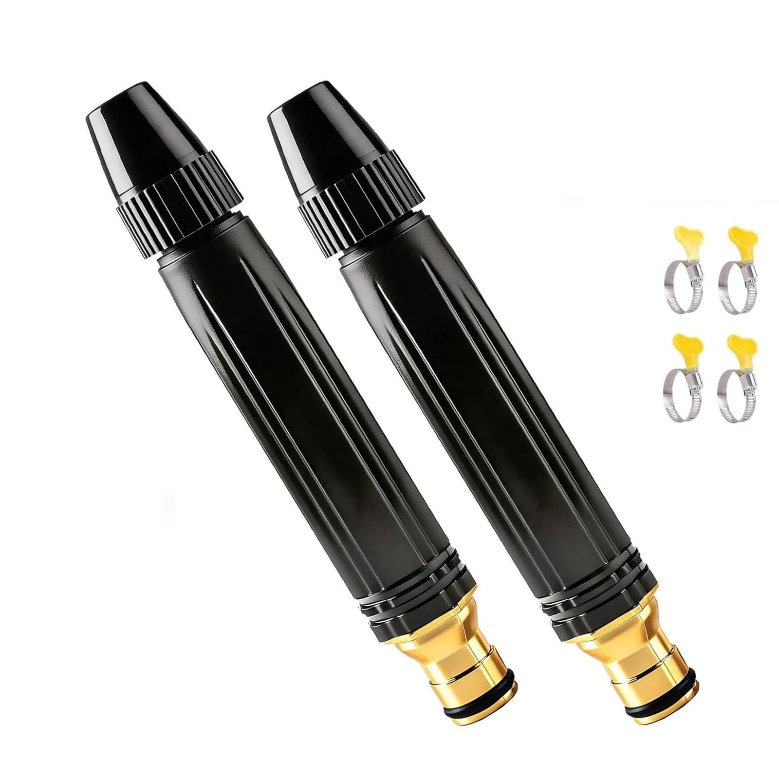 Heavy Duty Adjustable Twist Hose Nozzle Jet Sweeper Nozzle, Home High-Pressure Car Wash Water Gun with Booster Nozzle, Adjustable Spray Patterns for Car Washing and Outdoor Cleaning (2pcs)