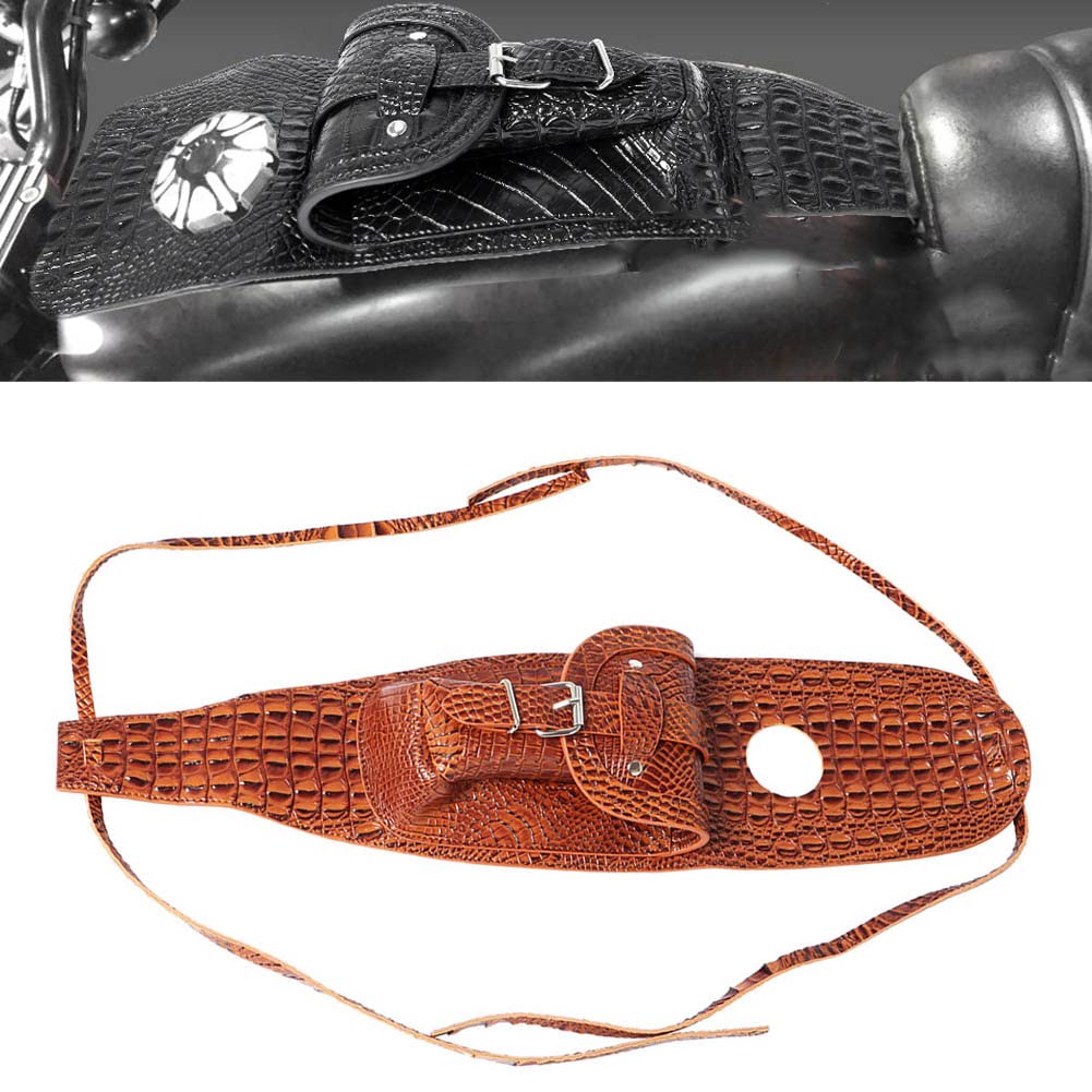 GZYF Zhisheng Motorcycle PU Leather Fuel Tank Bag, Gas Tank Bag, Dash Console Center Pouch Brown Bag for Harley For Sportster models, XL883 XL1200, 48, 72