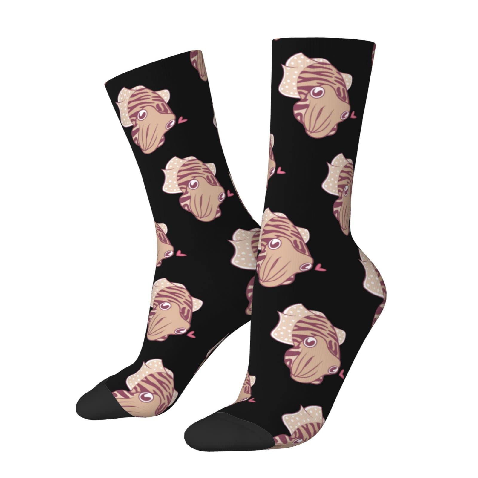 KWQDOZF Cuttlefish lover Socks Funny Novelty Crew Socks Gift for Men Women Teen