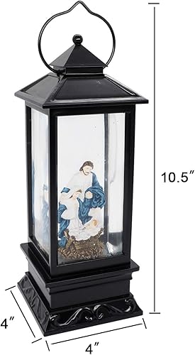 Miniatura 3 de DRomance Linterna de globo de nieve con temporizador de Jesús Music, funciona con pilas y alimentada por USB, lámpara de globo de nieve que canta