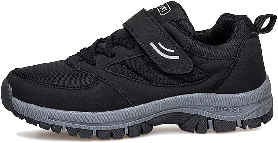 LEADER SHOW Men's Comfortable Walking Shoes Non-Slip Safety Casual Sneakers for Elderly Strap Closure