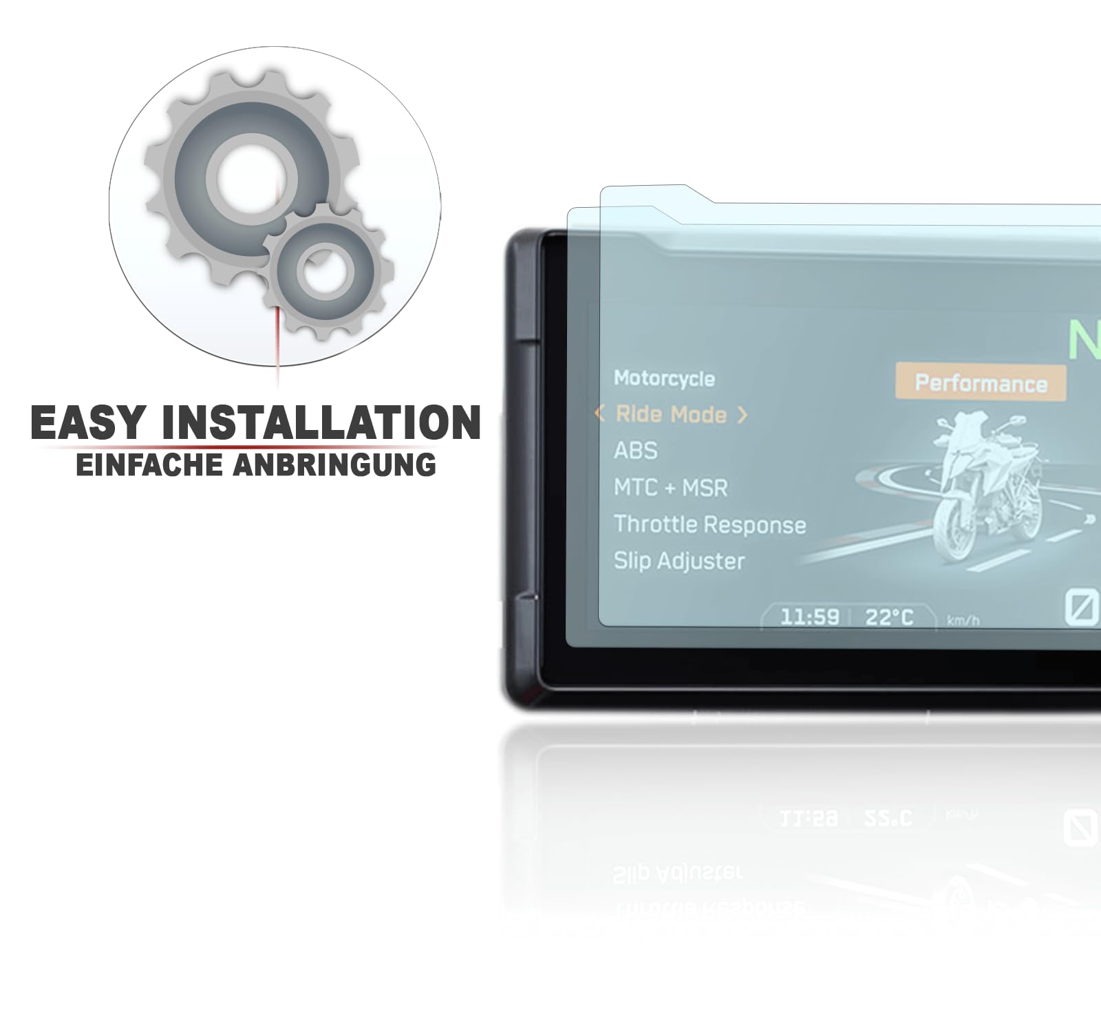 Moto Screenies Film de protection pour compteur de vitesse adapté pour KTM 890 Adventure 2023 Ultra Clear