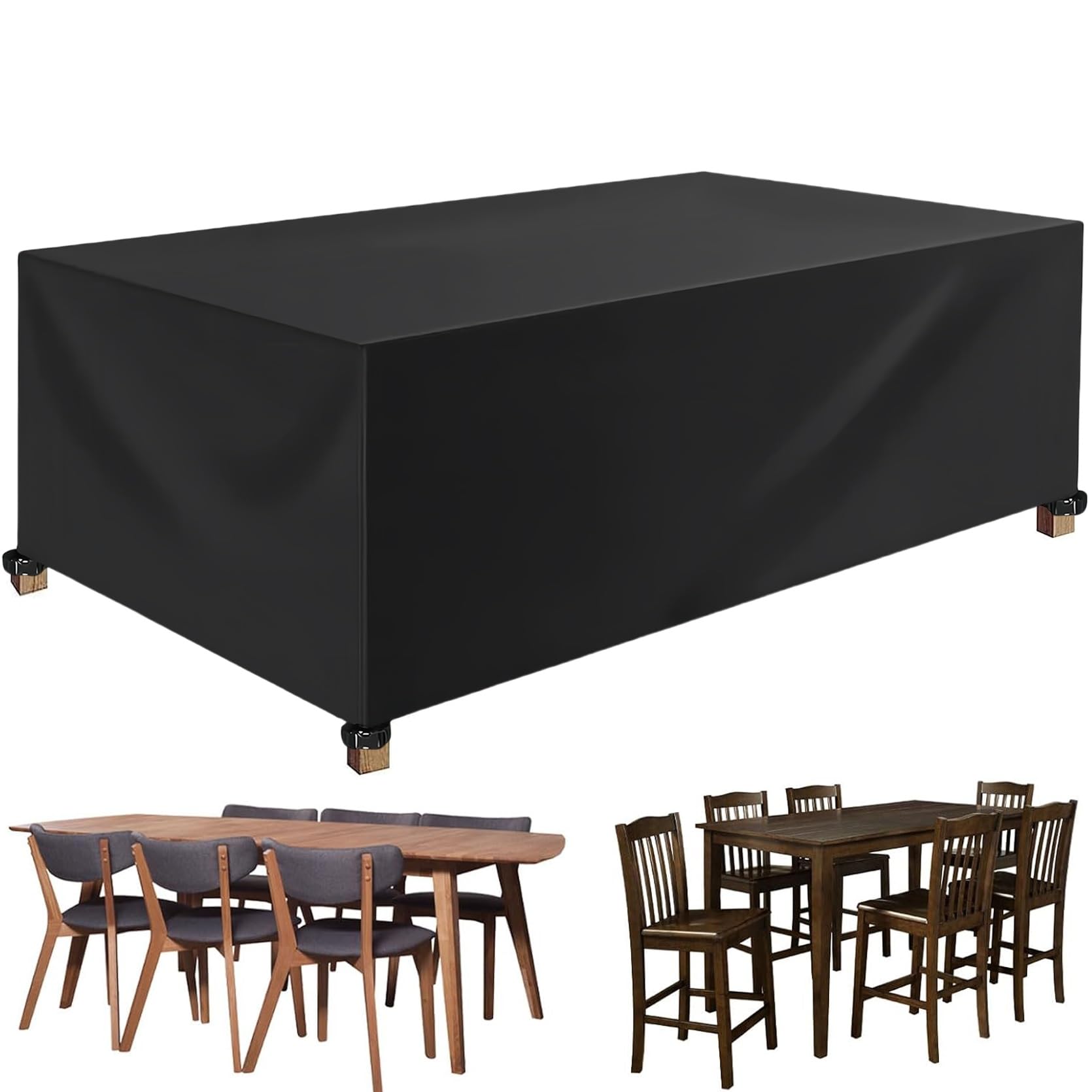 Bâche de Table 180x80 Anti-Gel pour Mobilier de Jardin Noir