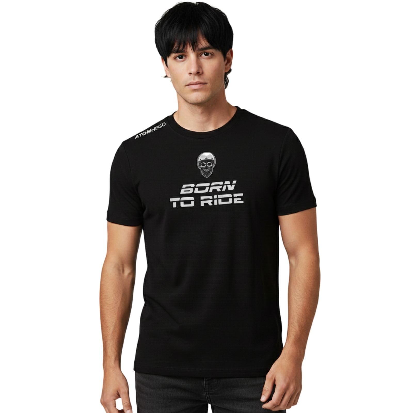 Crew Neck Born to Ride Unisex Cotton Half Sleeve Printed T Shirt | Performance Tee | Stretchable Comfortable Casual & Sports Wear-picture-20