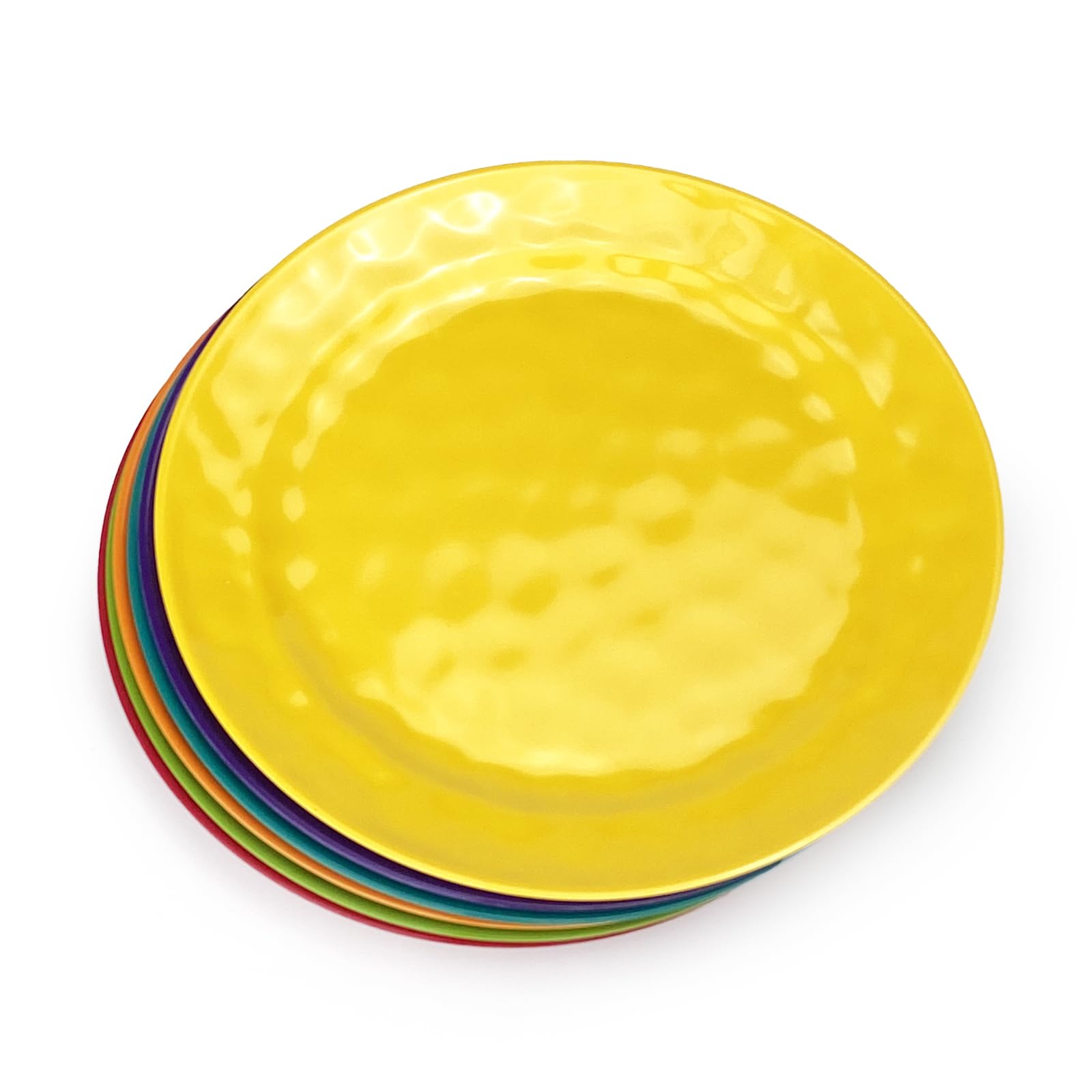 Juego de 6 platos de cena o almuerzo 100% melamina, platos redondos de melamina de 10 pulgadas, platos de picnic para fiestas en casa, resistentes a la rotura y ligeros, acabado