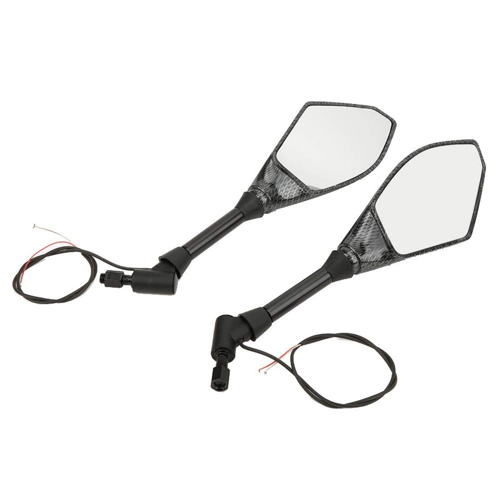 Indicatore di Direzione per Motocicletta Luce ABS Specchi Retrovisori Laterali a LED Neri con Indicatore di Direzione Indicatore di Direzione per Specchietti Laterali per Moto Manubrio 10