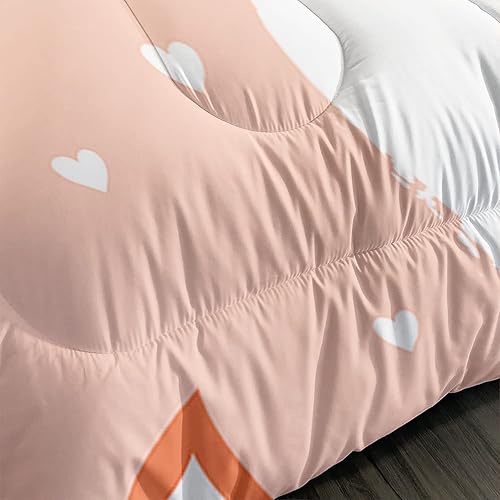 Miniatura 4 de AILONEN Juego de edredón de zorro tamaño individual, lindo edredón de zorro para adolescentes y niñas, juego de ropa de cama superior con estampado