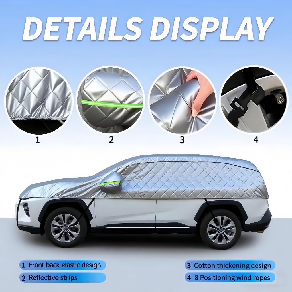 Bâche Voiture Extérieur Anti Grêle pour Toyota Yaris Hybrid 2014-2025,Housse Auto Épaissie Imperméable Résistante Robuste au Vent et à la Neige Anti UV Soleil Anti Rayure abri Voiture