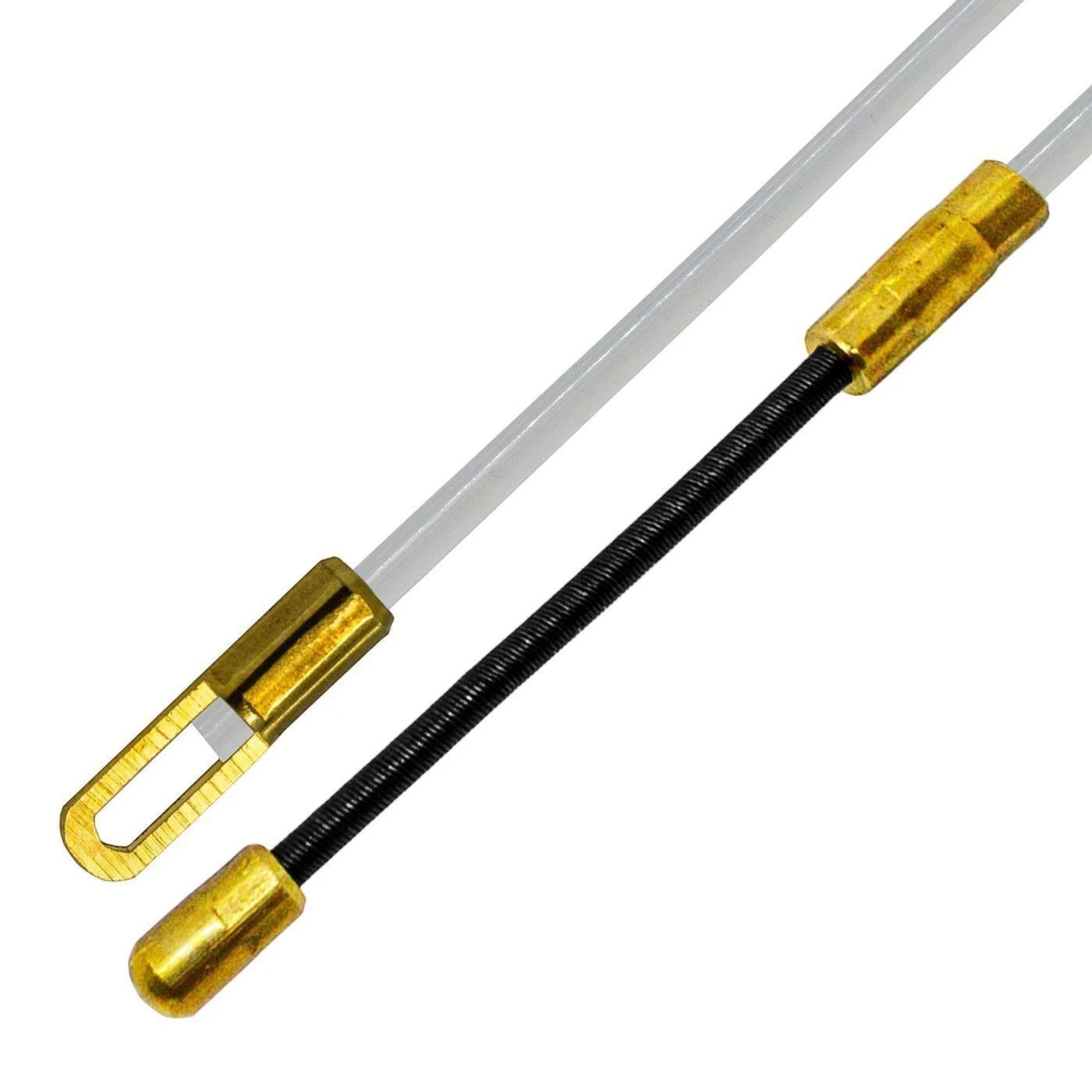 Sonda Tiracavi Passacavi Professionale 5 metri Ø 3mm Sonda Elettricista Molla Elettricista per L’Installazione di Cavi, con terminali fissi (5m)