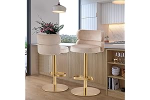 luxmod Modern Khaki Single Velvet Counter Stool with Gold Foot Rest