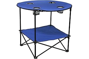 Pop-Up Beach Umbrella Table with Cupholders