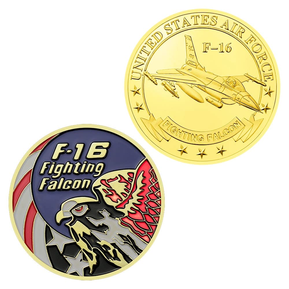 Amazon.co.jp: アメリカ アリ フォース 記念コイン F-16 ファイティング ファルコン 航空機 記念 コイン 金メッキ ミリタリー  チャレンジ コイン : ホビー