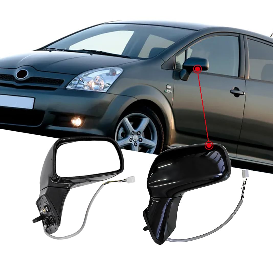 CG94 Rétroviseur électrique gauche [côté conducteur] pour voiture : Corolla Verso - Coque noire - vers. 2004> - Verre ASF.
