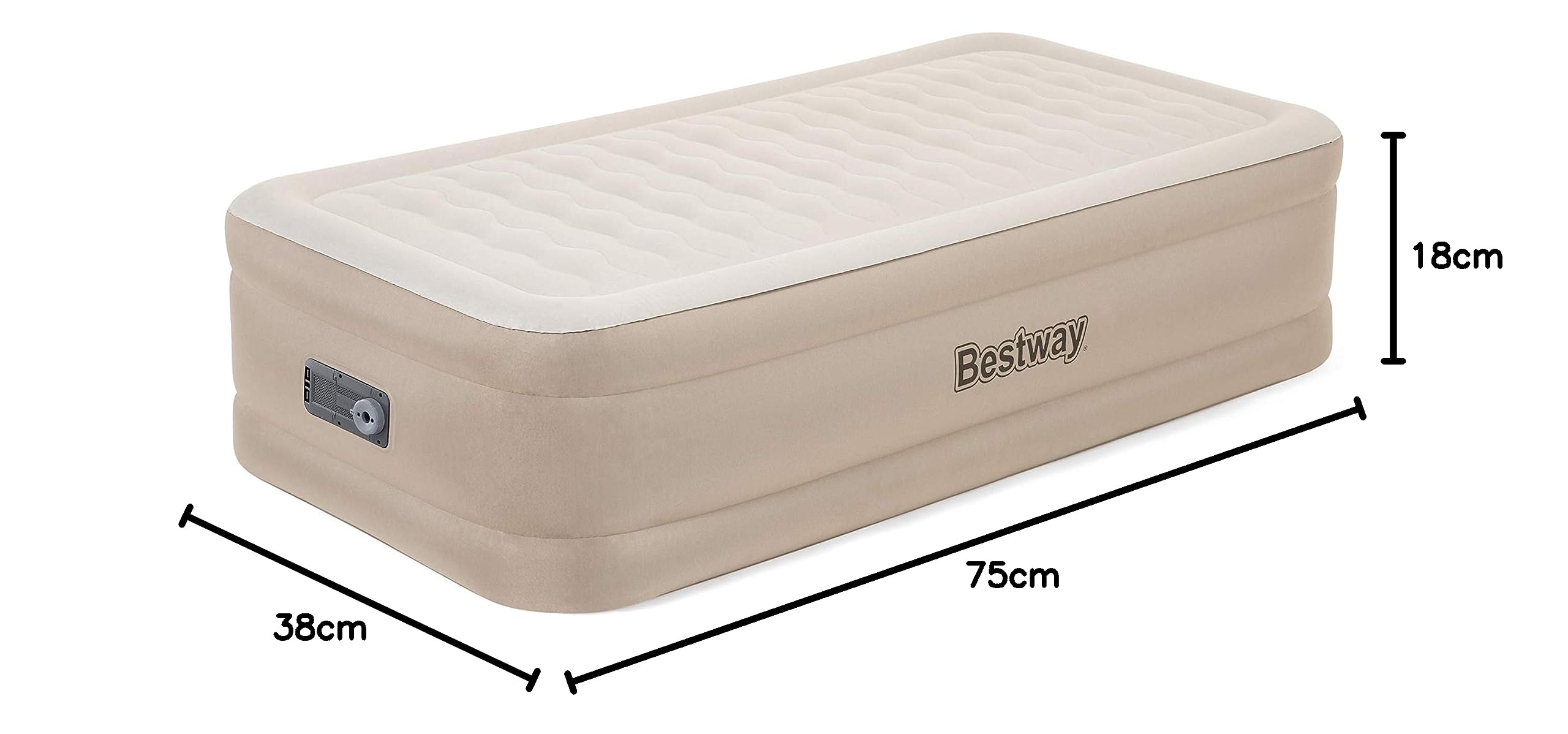 Bestway 1069048Xxx21 Airbed, Travel Bag, Repair Bag, With Built-In Pump(220-240V),Multicolor,Twin