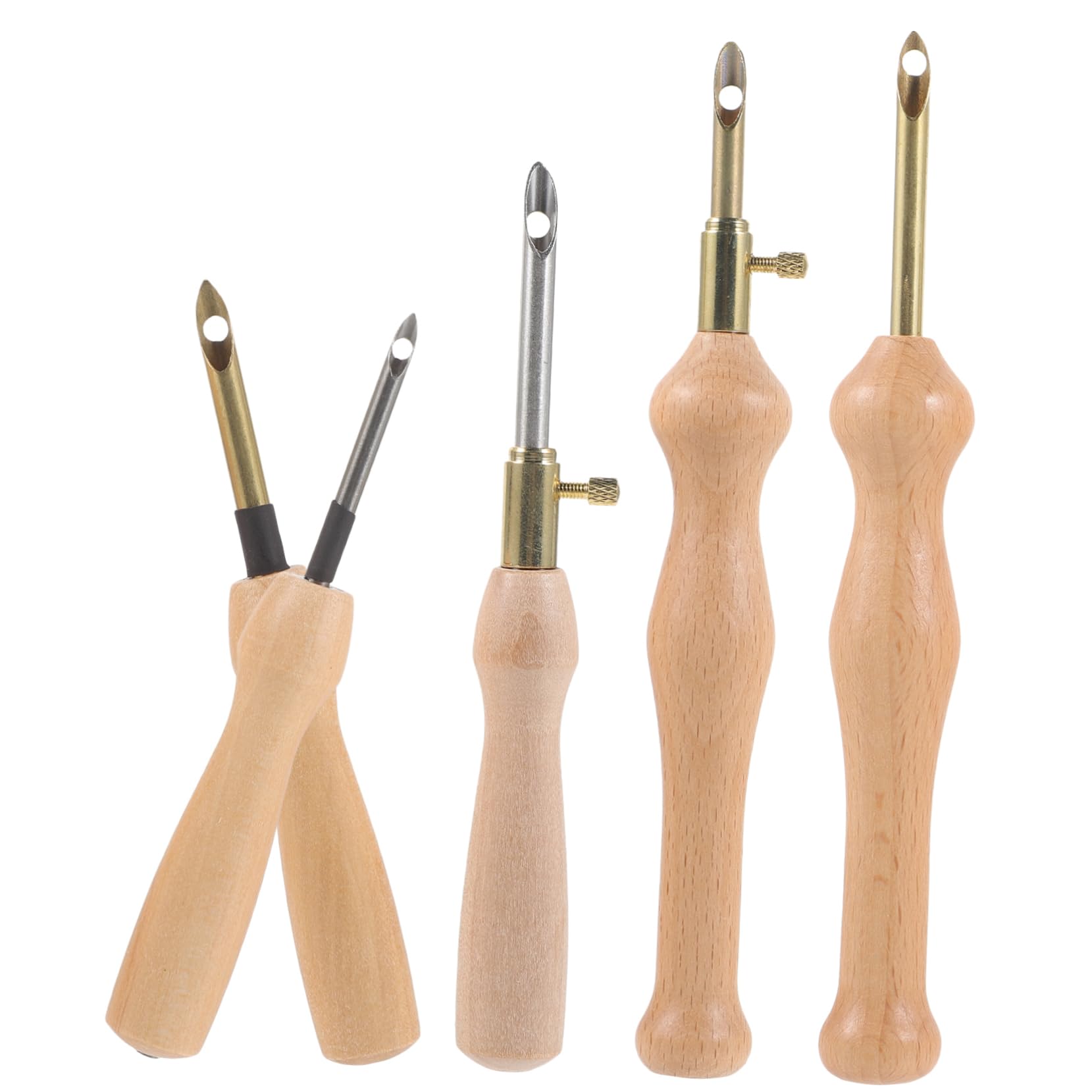 EXCEART 25 STK Stempel Stempel Sticknadel Hölzerne Stanznadel Große Lochnadel Praktische Stanznadel Nadelstift-nähwerkzeug Nadelsticksets Webset Rostfreier Stahl Einstellbar Stricknadel
