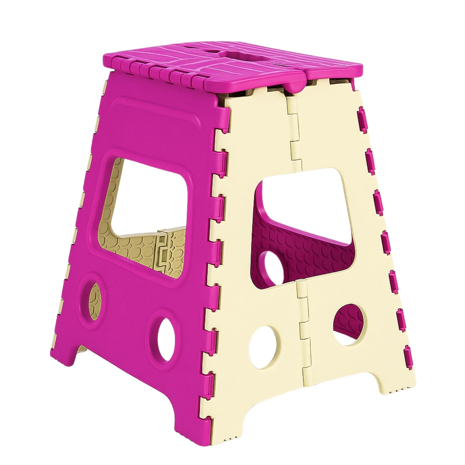 gocart with g logo 12 inches super strong folding step stool for adults and kids, kitchen stepping stools, garden step stool blue kitchen stool (pink, 18 inch)