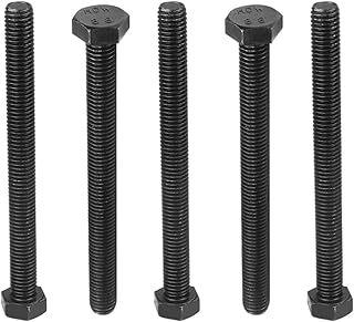 MroMax M10 Hex Bolt M10-1.5 x 110mm Hex Head Screw Bolts Carbon Steel Fully Threaded Metric Hex Tap Bolts Black 5Pcs