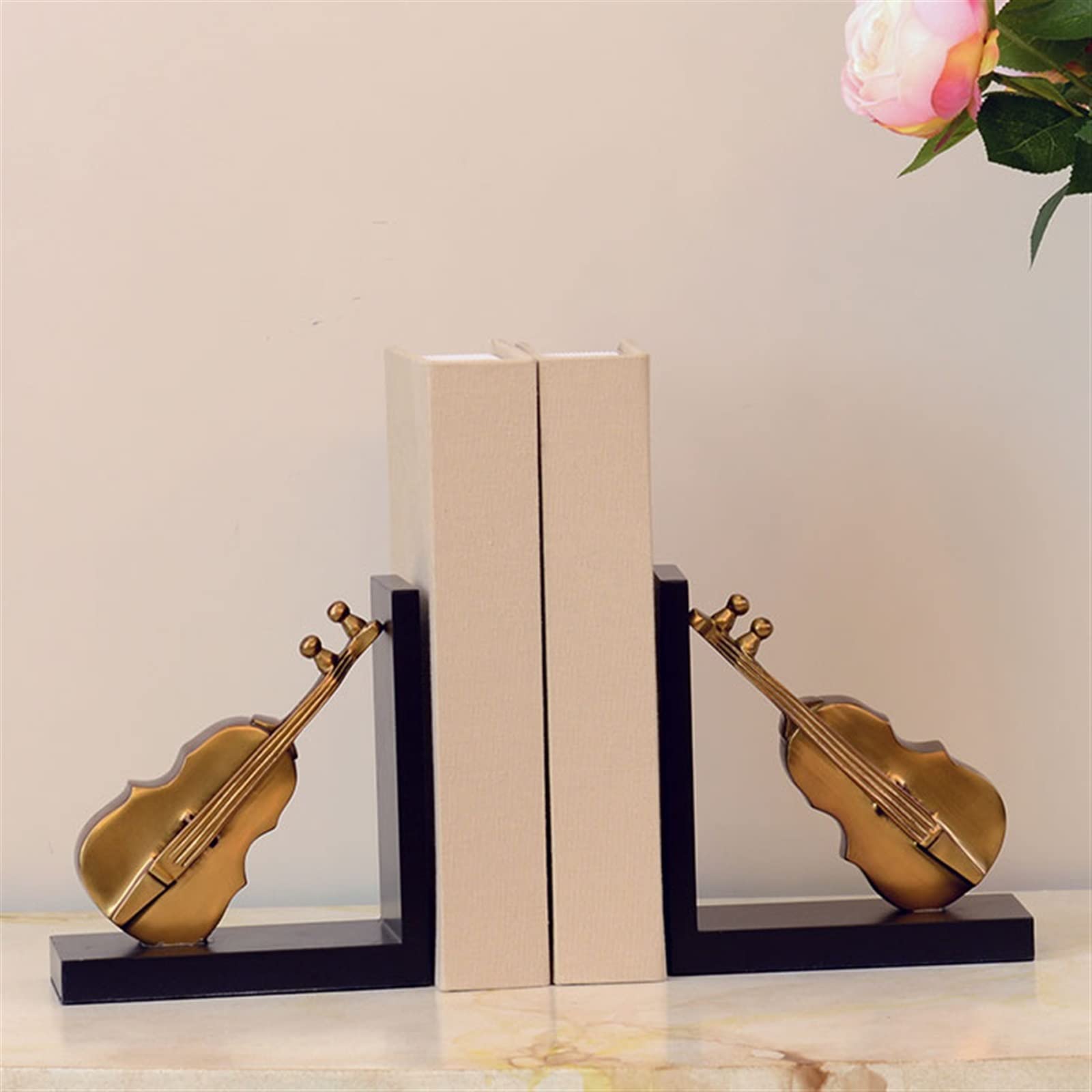 Scaffali Fermalibri in ottone puro Violino Ornamenti creativi Libreria Pensile Armadietto del vino Mobile TV Accessori for ufficio Supporto per i libri